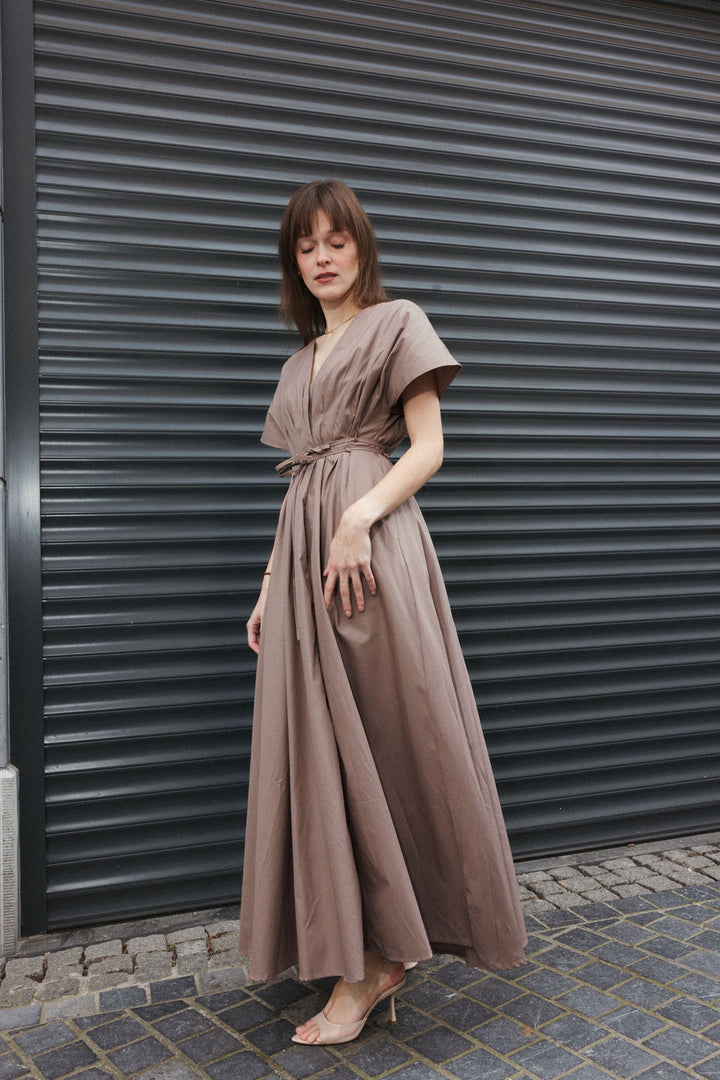 Belted Maxi Dress – Taupe