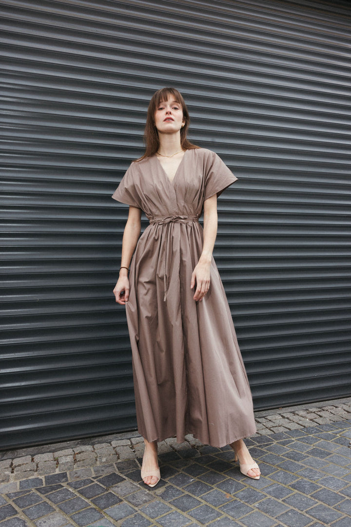 Belted Maxi Dress – Taupe