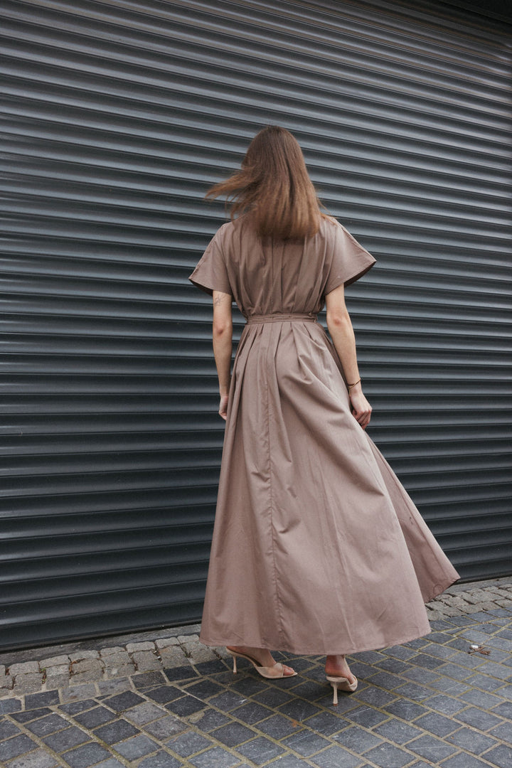 Belted Maxi Dress – Taupe