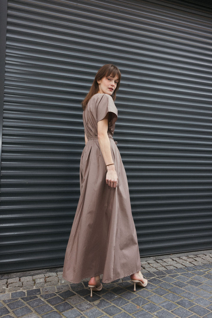 Belted Maxi Dress – Taupe