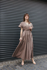 Load image into Gallery viewer, Belted Maxi Dress – Taupe