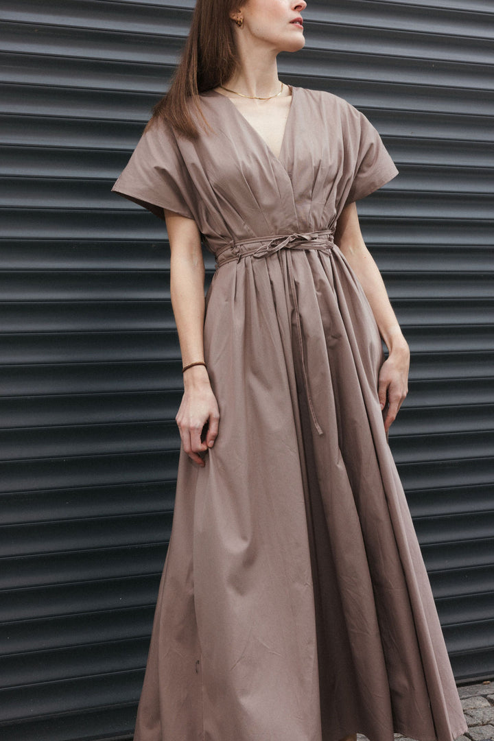 Belted Maxi Dress – Taupe