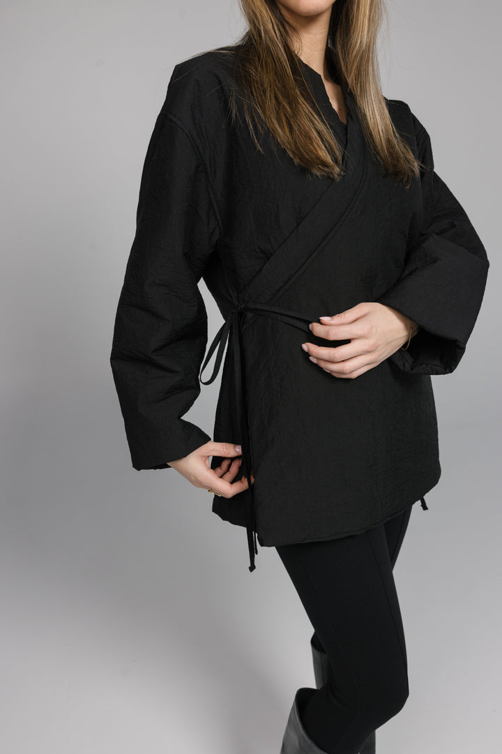 Oversized Quilted Wrap Jacket