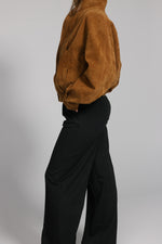 Load image into Gallery viewer, Faux Suede Bomber Jacket