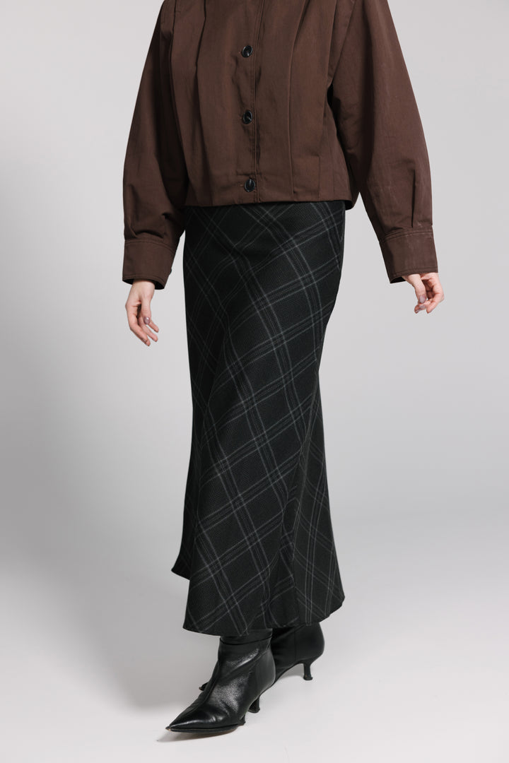 Plaid Midi Skirt