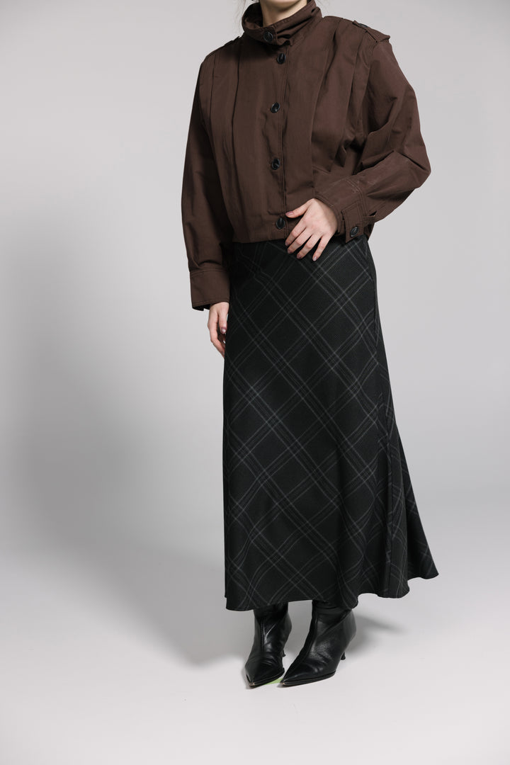 Plaid Midi Skirt
