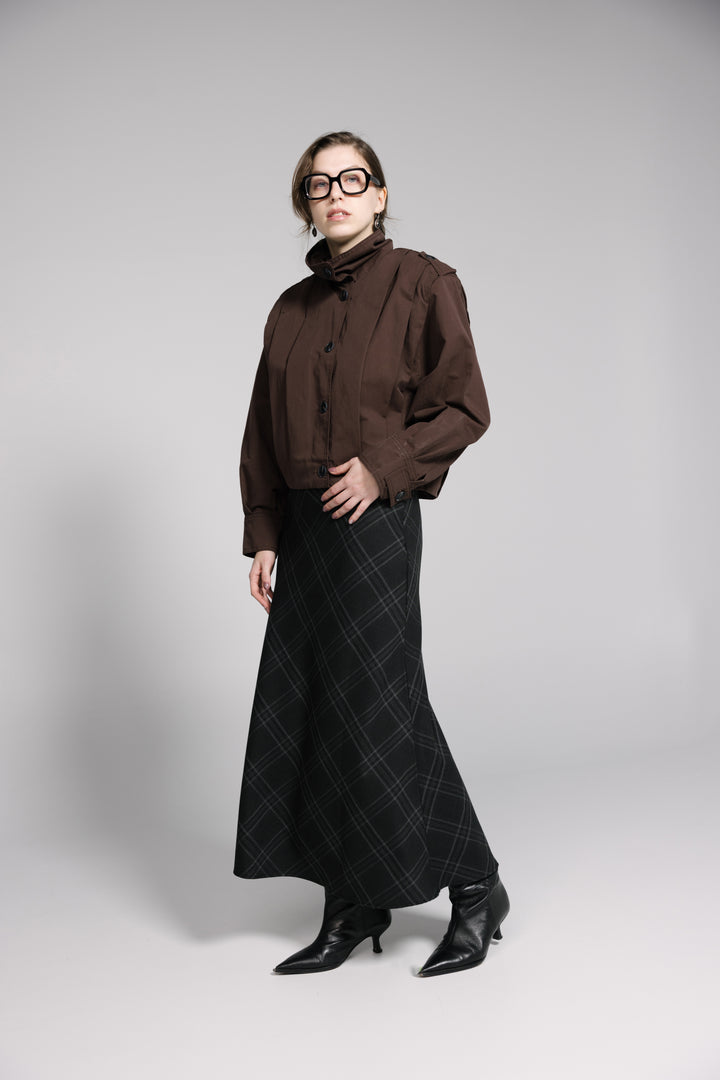 Plaid Midi Skirt