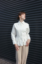 Load image into Gallery viewer, Tailored Pleated Blouse – White