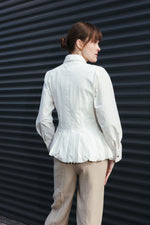 Load image into Gallery viewer, Tailored Pleated Blouse – White