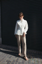 Load image into Gallery viewer, Tailored Pleated Blouse – White