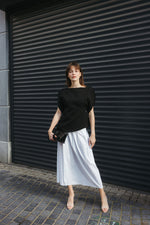 Load image into Gallery viewer, Pleated Linen Midi Skirt – White