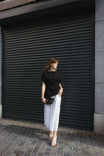 Load image into Gallery viewer, Pleated Linen Midi Skirt – White