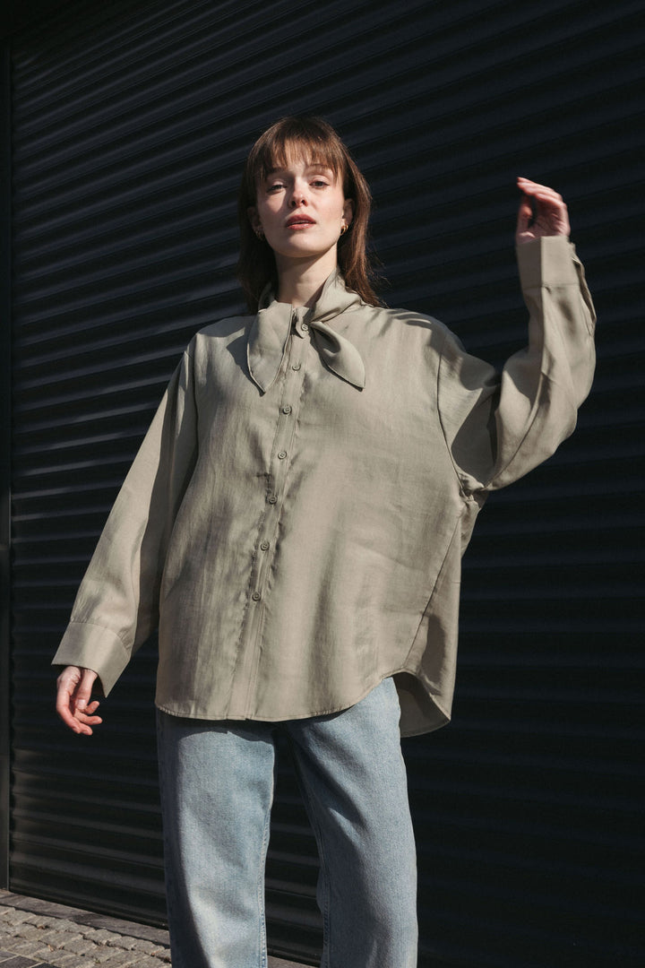 Scarf Collar Blouse – Mint