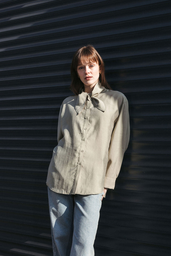Scarf Collar Blouse – Mint