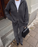Load image into Gallery viewer, Double Zip Knit Cardigan – Grey