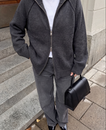 Load image into Gallery viewer, Double Zip Knit Cardigan – Grey