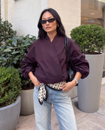 Load image into Gallery viewer, Purple Oversized Bomber Jacket