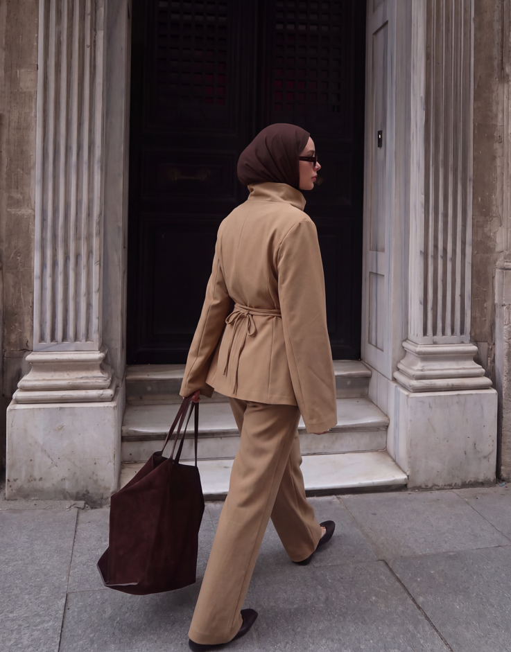 Tie-Back Two-Piece Set - Camel