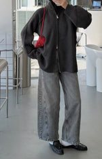 Load image into Gallery viewer, Double Zip Knit Cardigan – Grey