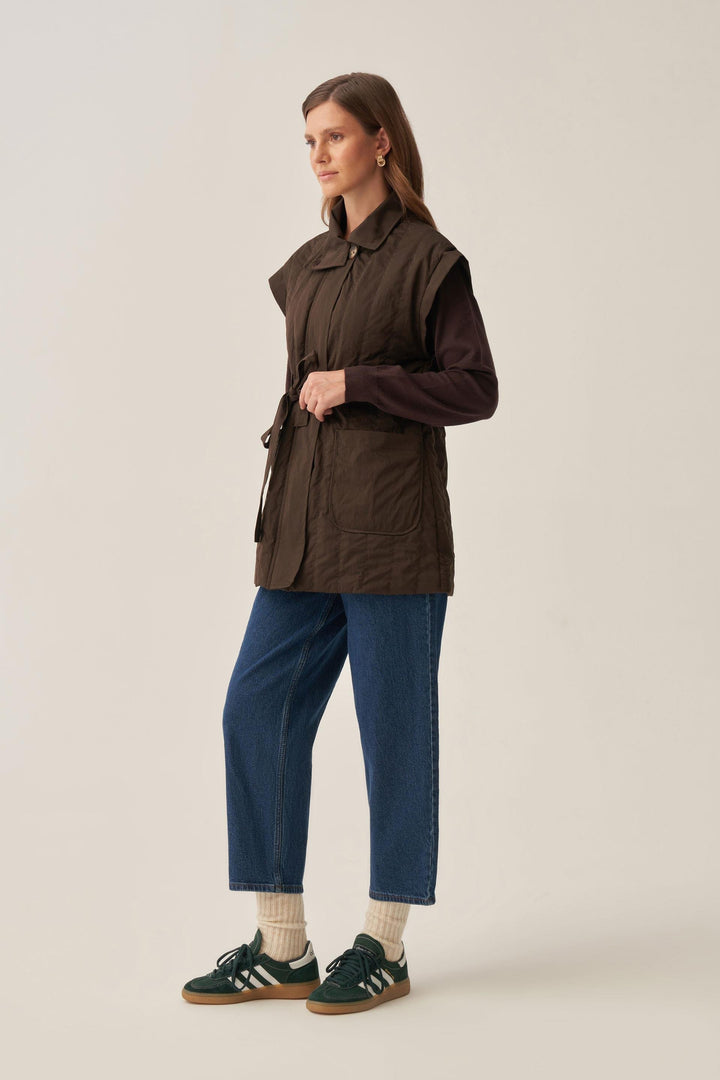 Quilted bodywarmer - Brown