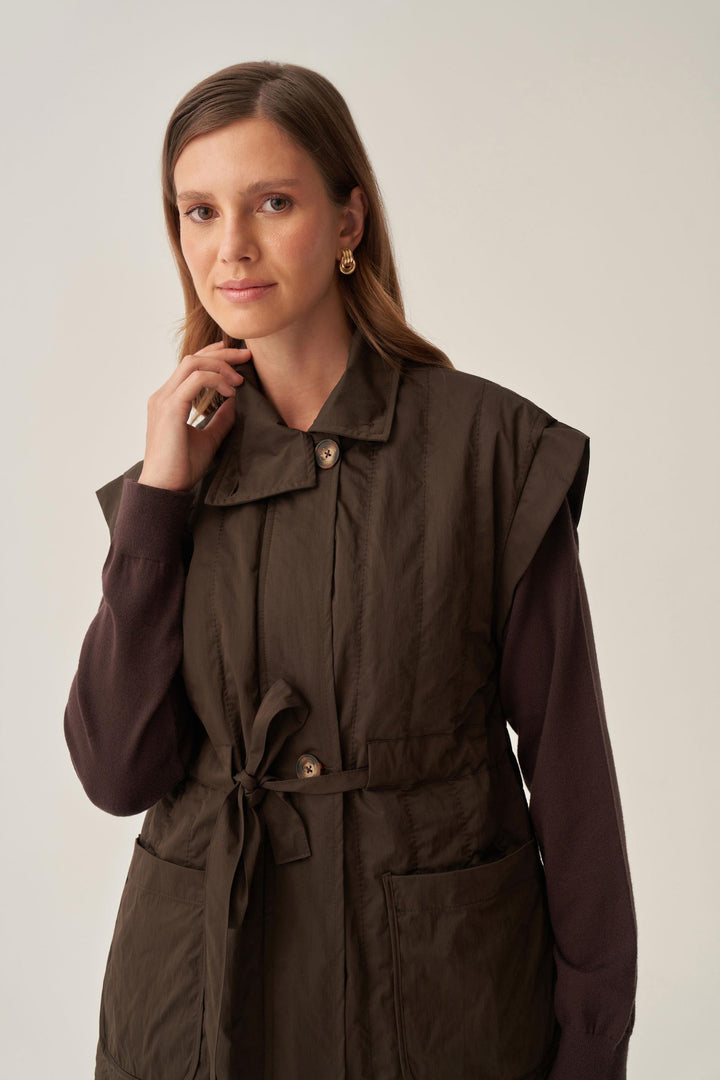 Quilted bodywarmer - Brown