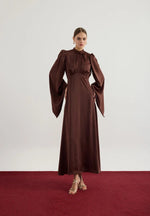 Load image into Gallery viewer, Elora Satin Dress - Brown