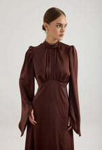 Load image into Gallery viewer, Elora Satin Dress - Brown