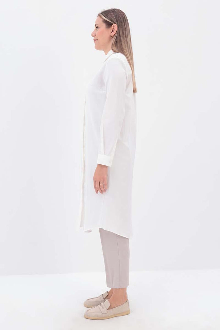 Cotton-blend blouse - White
