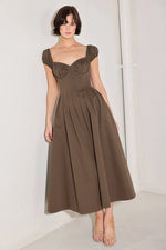 Load image into Gallery viewer, Cocoa Muse Cotton Midi Dress