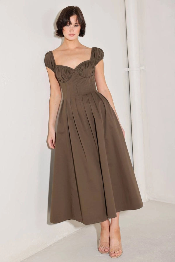 Cocoa Muse Cotton Midi Dress – BNGL
