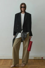 Load image into Gallery viewer, Ecru Asymmetrical Oversized T-Shirt - Suud Collection