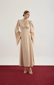 Elora Satin Dress - Beige