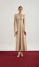 Load image into Gallery viewer, Elora Satin Dress - Beige