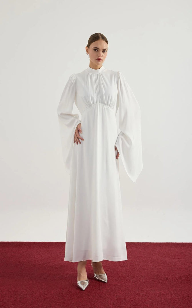 Elora Satin Dress - White