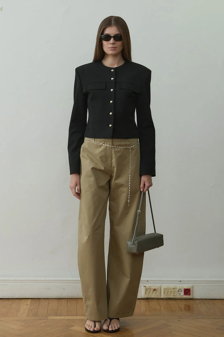 Camel Raffy Wide Leg Pants -  Suud Collection