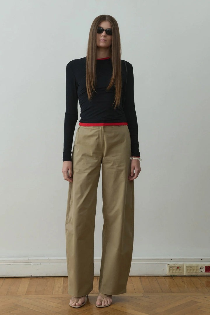 Camel Raffy Wide Leg Pants -  Suud Collection