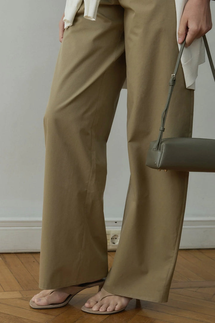 Camel Raffy Wide Leg Pants -  Suud Collection