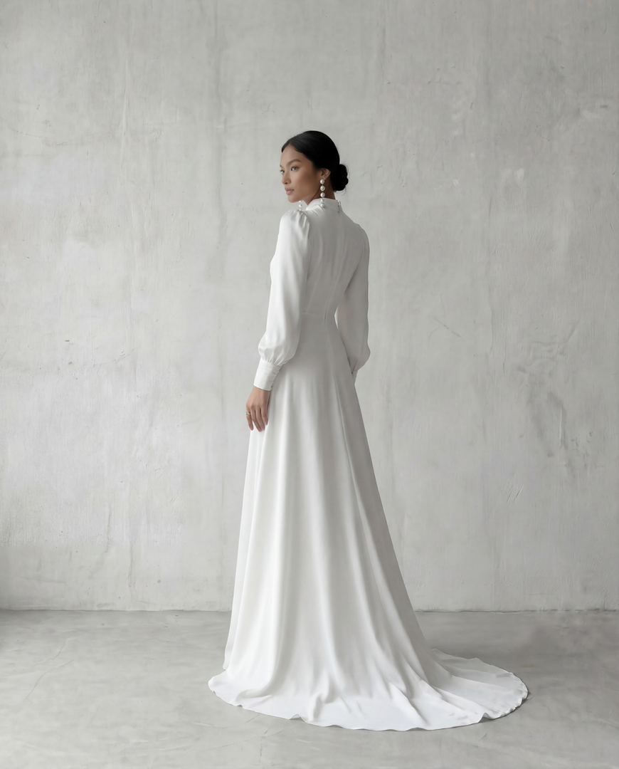 Elena Mermaid Gown - White