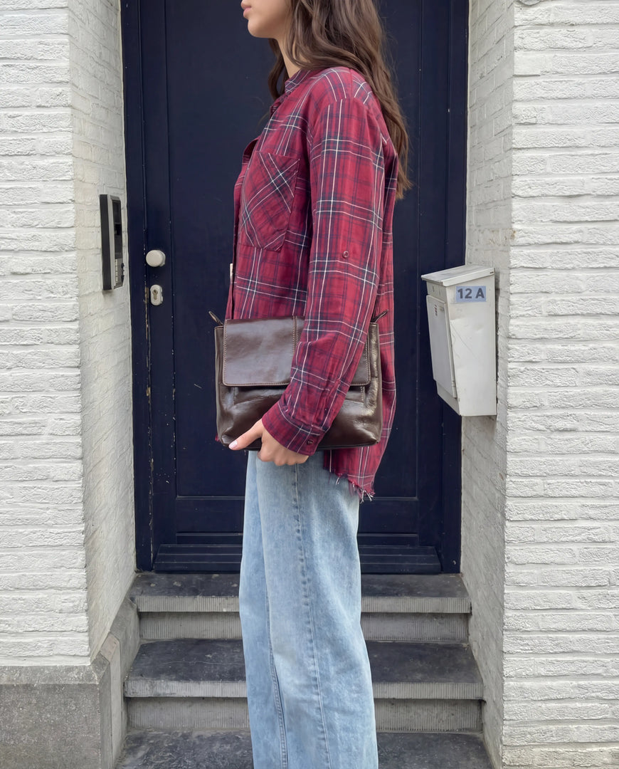 Oversized Plaid Cotton Shirt