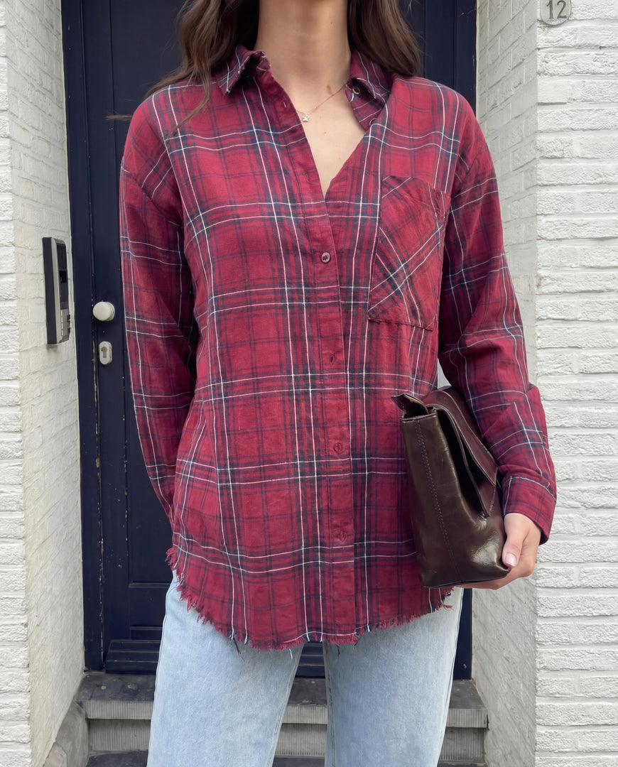 Oversized Plaid Cotton Shirt