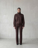 Load image into Gallery viewer, High Collar Button Jacket – Chocolate Brown