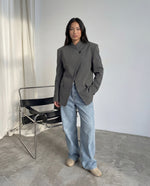 Load image into Gallery viewer, High Collar Blazer - Grey