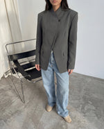 Load image into Gallery viewer, High Collar Blazer - Grey