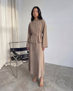 Load image into Gallery viewer, Short Belted Kimono Jacket – Dark Beige