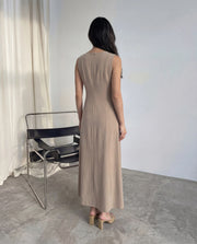 Sleeveless Maxi Dress - Dark Beige
