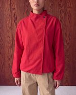 Load image into Gallery viewer, High-Neck Bomber Jacket - Red