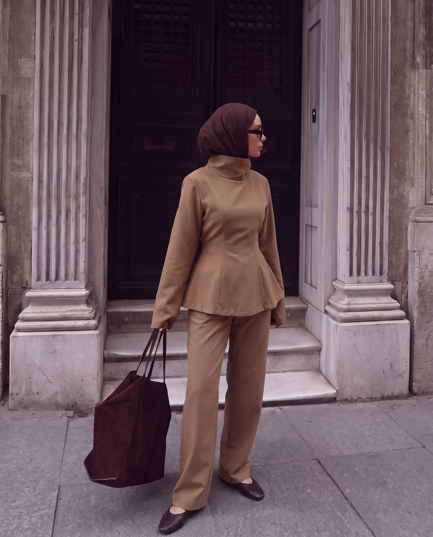 Tie-Back Two-Piece Set - Camel