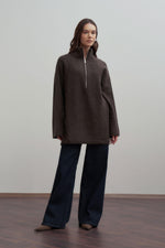 Load image into Gallery viewer, Half-zip wool-blend knitwear