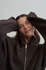 Load image into Gallery viewer, Half-zip wool-blend knitwear