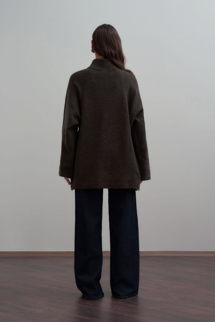 Half-zip wool-blend knitwear